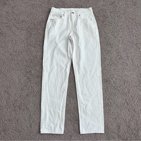 American Eagle Outfitters '90s Straight White Denim Jeans Womens 0 Regular - Picture 1 of 15